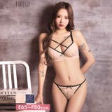 パイピングクロスレーシィブラジャー&バック透けフルバックショーツ | Dazzy | 詳細画像1 