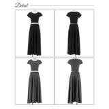 クロップド半袖トップス&フレアロングスカートセットアップ | Dazzy | 詳細画像8 