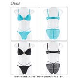 [EFサイズ] グロッシービジューリングブラジャー&バック透けフルバックショーツ | Dazzy | 詳細画像8 