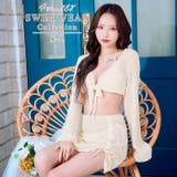 シアーメッシュリボン長袖ビキニ 水着 | Dazzy | 詳細画像1