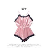 サテンレースバッククロスオールインワンルームウェア | Dazzy | 詳細画像7