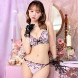 フローラルミューズ脇高ブラジャー&バック透けフルバックショーツ  | Dazzy | 詳細画像4 