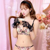 [EFサイズ] フローラルミューズ脇高ブラジャー&バック透けTバックショーツ [… | Dazzy | 詳細画像5 