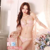 [EFサイズ] フェミニンロマンスブルーム脇高ブラジャー&フルバックショーツ | Dazzy | 詳細画像1 
