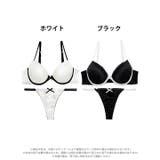 [EFサイズ] バイカラーシアースカラップブラジャー&バック透けTバックショーツ | Dazzy | 詳細画像8 