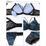 ルミナスアイビーコード脇高ブラジャー&バック透けTバックショーツ | Dazzy | 詳細画像10 