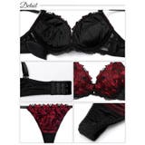 グラマーブロッサムエンブロイダリーブラジャー&Tバックショーツ | Dazzy | 詳細画像10 