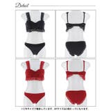 [EFサイズ] フリルレーシィギャザーブラジャー&フルバックショーツ | Dazzy | 詳細画像9 