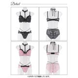 ラグジュアリーレースチョーカーブラジャー&バック透けフルバックショーツ | Dazzy | 詳細画像9 