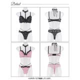 ラグジュアリーレースチョーカーブラジャー&バック透けTバックショーツ | Dazzy | 詳細画像9 