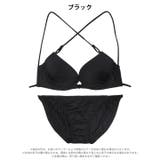 クロスコードフロントホックブラジャー&フルバックショーツ | Dazzy | 詳細画像6 