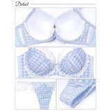 [EFサイズ] ファンシーギンガムシアーフリル脇高ブラジャー&Tバックショーツ … | Dazzy | 詳細画像11 