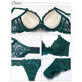 [EFサイズ] ブロッサムコードリボン脇高ブラジャー&バック透けTバックショーツ… | Dazzy | 詳細画像10 