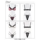 【EFサイズ】ブリリアントサテンレーシィブラジャー&バック透けTバックショーツ | Dazzy | 詳細画像8 