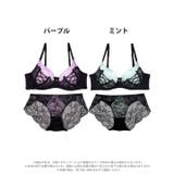 アリュールレースアップ脇高ブラジャー&バック透けフルバックショーツ | Dazzy | 詳細画像8 