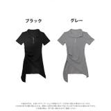 フロントジップアシンメトリーワンピースルームウェア | Dazzy | 詳細画像7 