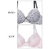 ガーリーストライプレースブラジャー&フルバックショーツ | Dazzy | 詳細画像11 