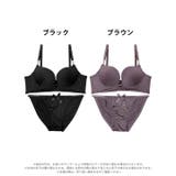 [EFサイズ] ワンカラージュエルチャーム脇高ブラジャー&フルバックショーツ | Dazzy | 詳細画像8 