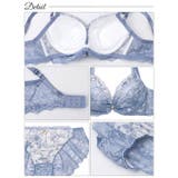 ブロッサムギャザーレース脇高ブラジャー&バック透けフルバックショーツ | Dazzy | 詳細画像10 