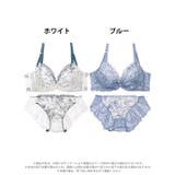 ブロッサムギャザーレース脇高ブラジャー&バック透けフルバックショーツ | Dazzy | 詳細画像8 