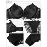 [3点セット] エレガンスレースアップ脇高ブラジャー&バック透けフルバック&Tバ… | Dazzy | 詳細画像10 