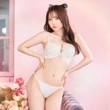 エレガンスレースアップ脇高ブラジャー&バック透けフルバック&Tバックショーツ… | Dazzy | 詳細画像3