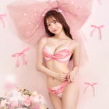 プリティーグロスリボン脇高サテンブラジャー&フルバックショーツ | Dazzy | 詳細画像4