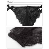 レースアップリボンビスチェブラジャー&バック透けTバックショーツ | Dazzy | 詳細画像11