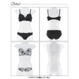 クラシックモノトーンブルーム脇高ブラジャー&フルバックショーツ | Dazzy | 詳細画像9 