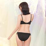 メロウドットチュール脇高ブラジャー&フルバックショーツ | Dazzy | 詳細画像5 