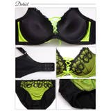 [EFサイズ] ネオンフラワースピンドル脇高ブラジャー&フルバックショーツ | Dazzy | 詳細画像10 