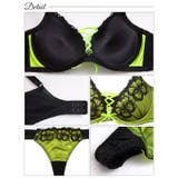 [EFサイズ] ネオンフラワースピンドル脇高ブラジャー&Tバックショーツ | Dazzy | 詳細画像10 