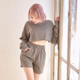 クロップド丈スウェットトップス&ショートパンツルームウェア | Dazzy | 詳細画像3 