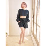 クロップド丈スウェットトップス&ショートパンツルームウェア | Dazzy | 詳細画像6 