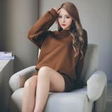 ワンカラー長袖プルオーバー&ショートパンツルームウェア | Dazzy | 詳細画像5 