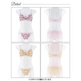 メルティピオニーエンブロイダリー脇高ブラジャー&フルバックショーツ | Dazzy | 詳細画像8 