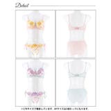 [EFサイズ] フェミニンパステルピオニブラジャー&サイド紐フルバックショーツ | Dazzy | 詳細画像9 