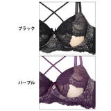 [EFサイズ] クロスカットアウトレーシィブラジャー&バック透けTバックショーツ | Dazzy | 詳細画像11 