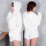 クマ耳モコモコフーディートップス&ショートパンツルームウェア | Dazzy | 詳細画像4 