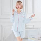 バイカラーパイピングシャツトップス&ショートパンツルームウェア | Dazzy | 詳細画像3 