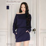 ワンショルスウェット長袖ワンピースルームウェア | Dazzy | 詳細画像1 