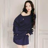 ワンショルスウェット長袖ワンピースルームウェア | Dazzy | 詳細画像2 