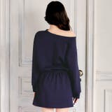 ワンショルスウェット長袖ワンピースルームウェア | Dazzy | 詳細画像4 