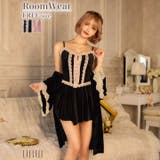 フェミニンレース ベロア キャミソール ＆ ガウン ルームウェア | Dazzy | 詳細画像1 