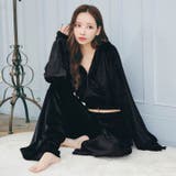 ベロアクロップドパーカー&ロングパンツルームウェア | Dazzy | 詳細画像2