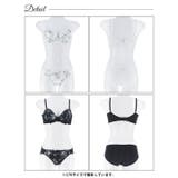 [EFサイズ] スウィートフラワーベール脇高ブラジャー&フルバックショーツ | Dazzy | 詳細画像9 