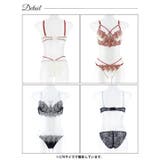 ラグジュアリーブルームストリング脇高ブラジャー&バック透けフルバックショーツ | Dazzy | 詳細画像10 