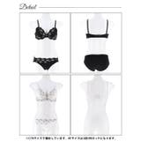 [EFサイズ] モノトーンフルールシフォンブラジャー&フルバックショーツ | Dazzy | 詳細画像9 