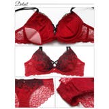  ディープクロスエンブロイダリーブラジャー&バック透けフルバックショーツ | Dazzy | 詳細画像10 