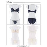 [EFサイズ] シャイニーフリルレース脇高ブラジャー&フルバックショーツ | Dazzy | 詳細画像8 